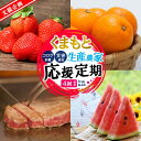 【ふるさと納税】 くまもと 生産農家 応援 定期便 ( 定期便 4回 ( 3ヵ月毎 ) ) フルーツ 小玉 スイカ いちご みかん あか牛ステーキ 国産 熊本県 和水町