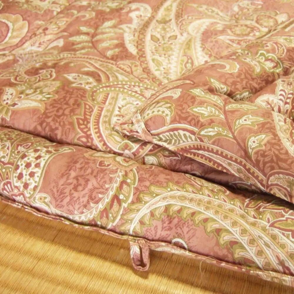 国産真綿100％使用 近江真綿 手引き布団 1.0kg シングル 【赤色】　[AQBN014] 布団 かけ布団