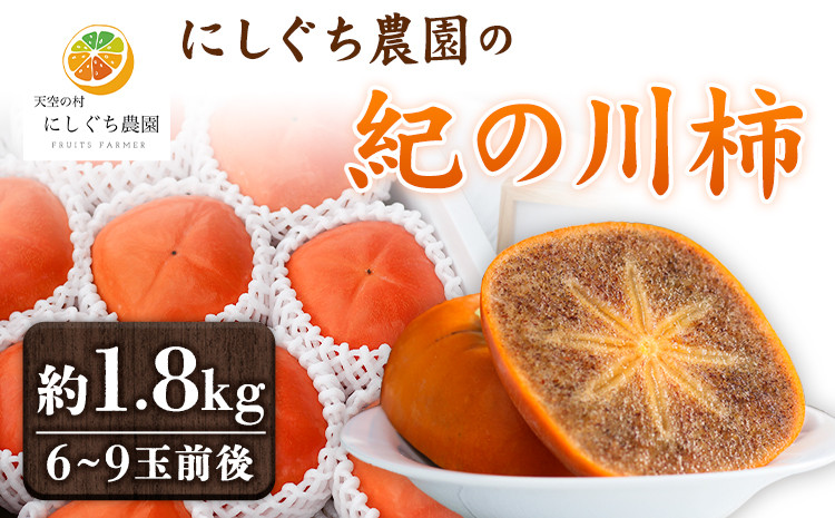 
            【予約受付】紀の川柿 約1.8kg 和歌山県特産果肉の黒い柿！※秀品（6個～9個入り　にしぐち農園《10月下旬-10月末出荷》和歌山県 紀の川市 産地直送
          