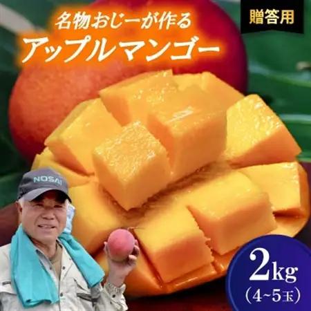 【2026年7月から順次発送・贈答用】名物おじーが作るアップルマンゴー2kg(4～5玉)【配送不可地域：離島】【1694665】