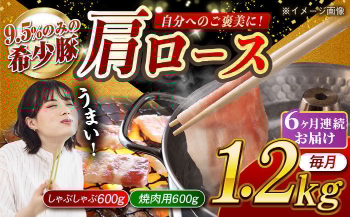 
            【月1回約1.2kg×6回定期便】大西海SPF豚 肩ロース（焼肉＆しゃぶしゃぶ用）計約7.2kg 長崎県/長崎県農協直販 [42ZZAA066]
          