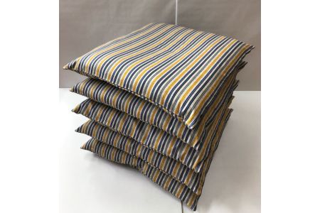 銘仙版 洗える座布団 縞柄カバー式 5枚セット [2339]