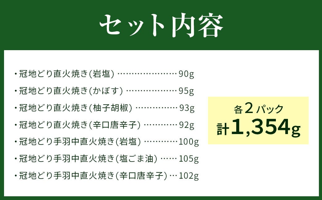 おおいた冠地どり 直火焼き 7種 セット 各2パック 14パック