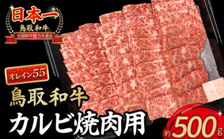 鳥取和牛オレイン55 カルビ 焼肉用（500g） 国産 黒毛和牛 焼肉 BBQ 高級カルビ