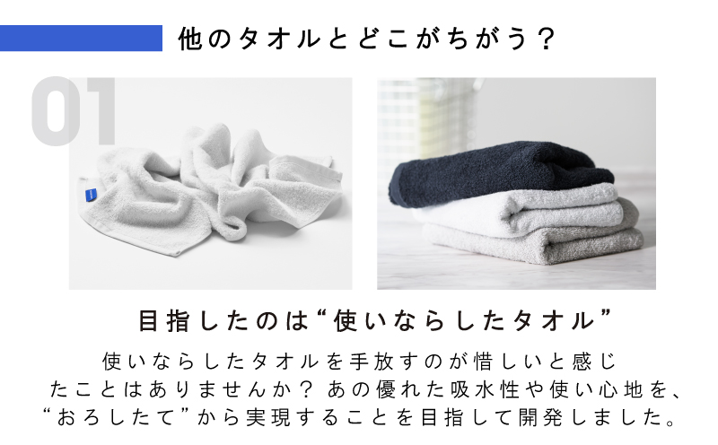 MISHIRINO TOWEL フェイスタオル 4枚セット(ダークネイビー)【オーガニック 国産 日本製 泉州タオル 老舗タオルメーカー 明治45年創業 無地 パステル 吸水力 赤ちゃん 敏感肌】