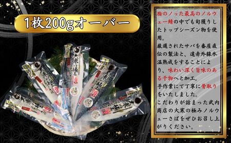 【骨取り】 大寒の極み サバ干物 5枚 1枚約200g 特大サイズ 鯖 さば 鯖 さば