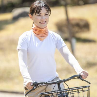 ふるさと納税 泉大津市 天然の美容繊維　UV対策　絹ごこちネックカバー　オレンジ　H-NW1500 |  | 02