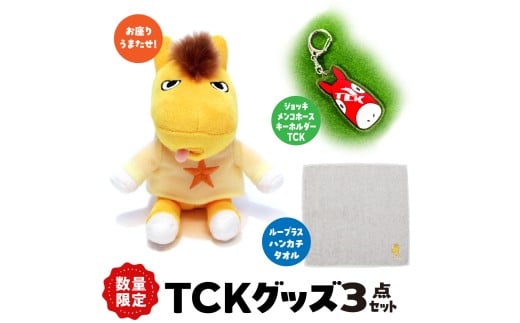 数量限定 Champions TCK グッズ3点セット（お座りうまたせ、ループラスハンカチタオル、ジョッキメンコホースキーホルダーTCK）