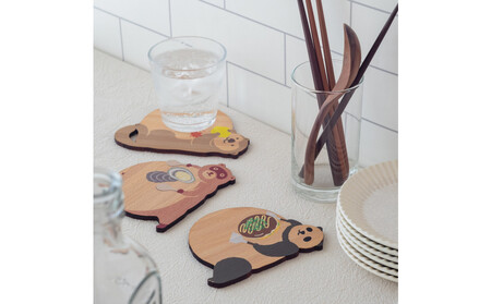 Ten＆O　木製プレートコレクション  ひろしまたぬき × ひろしまらっこ　各1枚 合計2枚入り