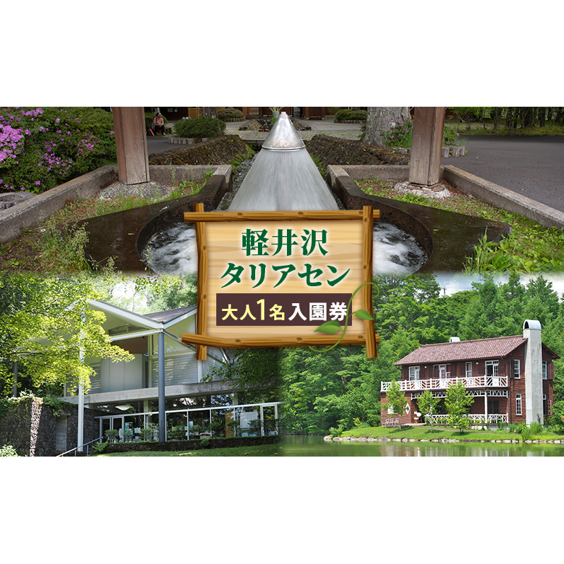 軽井沢タリアセン　大人1名　入園券 チケット 入場券 優待券 塩沢湖 美術館 レストラン 買い物 ショップ リゾート 自然 リラックス 