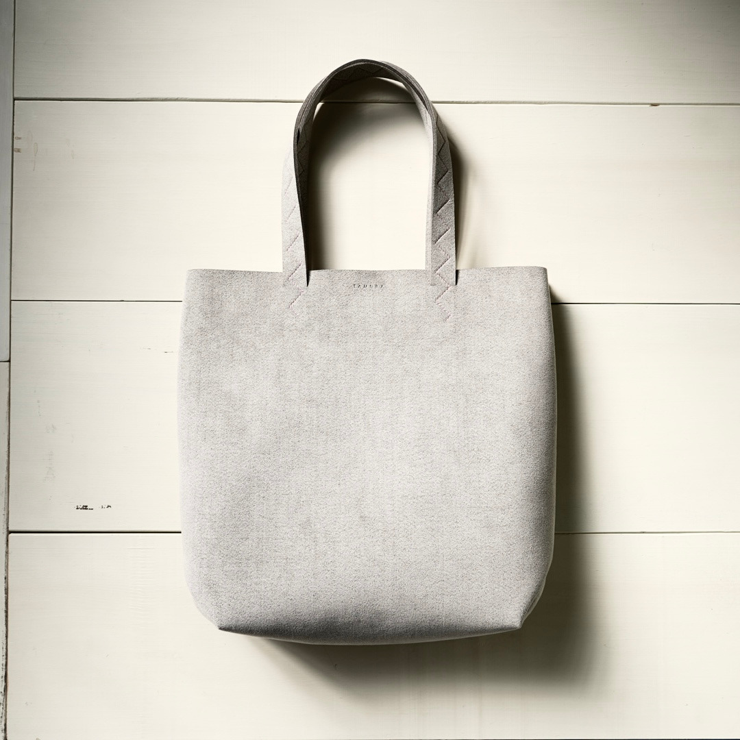 トートバッグ (ミックスグレー) Ultrasuede (R)｜人工皮革 服飾雑貨 メンズ レディース 男女兼用 田村製作所 大阪府守口市 [2583]