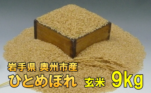 【令和6年産】【玄米9kg】人気沸騰の米 岩手県奥州市産ひとめぼれ 令和6年産 玄米9キロ【7日以内発送】 [AC041]