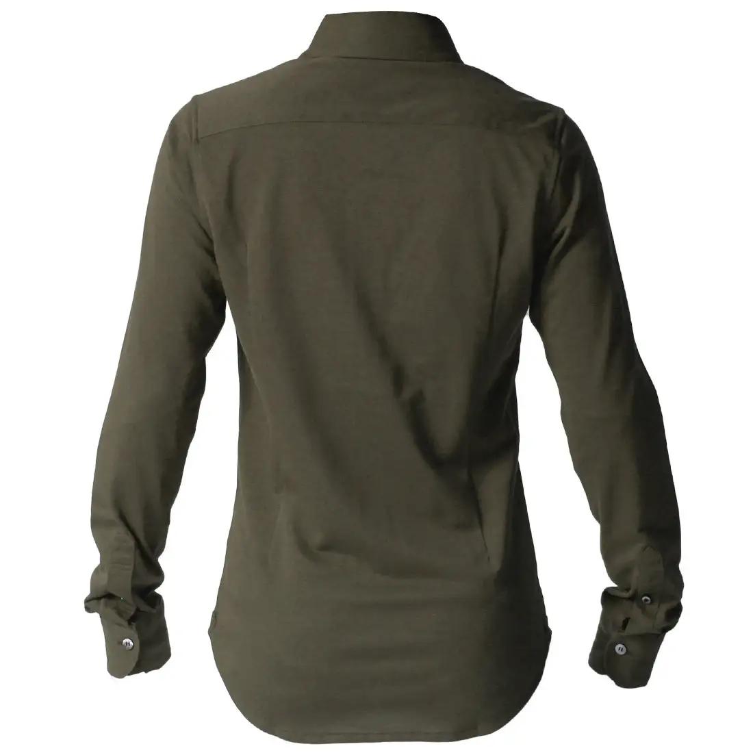 DJS-002 decollouomo メンズドレスシャツ長袖（生地／コンコルド）オリーブ／Mサイズ