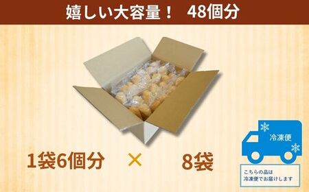 【訳あり】冷凍 ソフトフランスパン 48個  （1袋6個入り×8袋） 約2.4kg おいしい  / 国内製造小麦 小麦 個包装 長期保存 便利 時短 朝食 冷凍保存 フランス サンドイッチ ホットサン