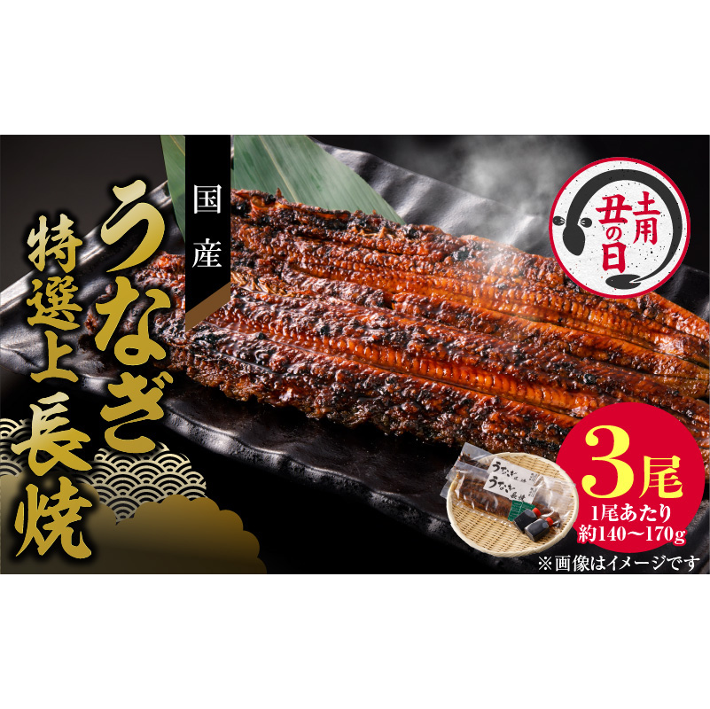 【土用の丑の日配送】老舗のうなぎ　【特選上長焼】３尾セット（秘伝のタレ・山椒付）［081N05-02］