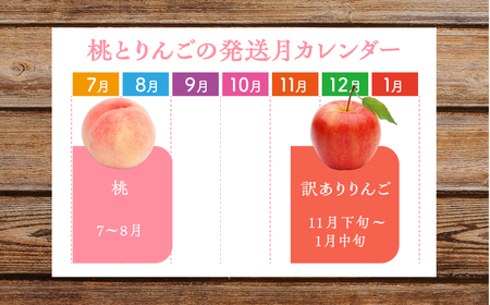 【先行予約】飛騨直送 桃とリンゴのフルーツ定期便 桃 6玉 りんご リンゴ 5kg 訳あり 訳アリ 定期便 もも 1.5kg 秀品 白桃 果物 ギフト 贈答 朝採れ 飛騨 家庭用 産地直送 30000