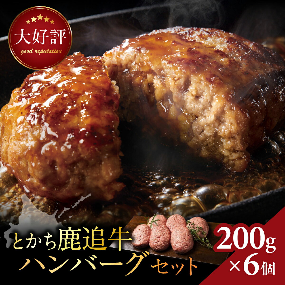 【ふるさと納税】とかち鹿追牛ハンバーグセット 200g×6個【 ふるさと納税 人気 おすすめ ランキング 小分け 個包装 牛100% 肉 牛肉 牛ハンバーグ 牛モモ 牛ひき肉 牛サーロイン 肉 牛肉 牛ヒレ 牛すき焼き 和牛 国産牛 北海道 鹿追町 送料無料 】 SKA007