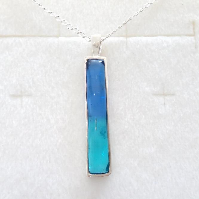 【ふるさと納税】【レディース／メンズ】スクエアペンダント Aqua Blue & Crystal Turquoise | アクセ ファッション 人気 おすすめ 送料無料