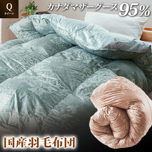 【ふるさと納税】 掛け布団 2色 ピンク ブルー クイーン ロング カナダマザーグース95% 1.6kg入り 羽毛掛け布団 夏掛け布団 布団カバー 布団干し 羽毛布団 徳島県 吉野川市
