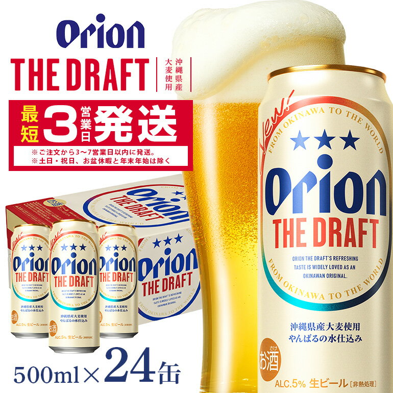 【ふるさと納税】 オリオンビール ＜ オリオン ザ・ドラフト ＞ 500ml × 24缶 1ケース 24本 500 クラフトビール 沖縄 ビール BEER ドラフト 生ビール オリオン orion お酒 缶ビール 地ビール 箱買い まとめ買い アルコール 度数 5％ ギフト 冬ギフト お歳暮 缶 送料無料