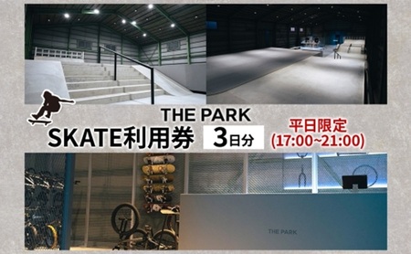 スケート利用券 THEPARK中上級者限定平日限定 スケート利用券【3日分2部】