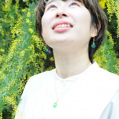 ふるさと納税 長沼町 【Soukore】ガラスアクセサリー・菜の花と空・ネックレス |  | 03