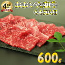 【ふるさと納税】おおいた和牛もも焼肉用 600g＜123-001_5＞