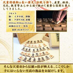 将棋駒 と 将棋盤 の セット （ 押彫 ・ 折り盤 ） 山形県 天童市 08-22-004