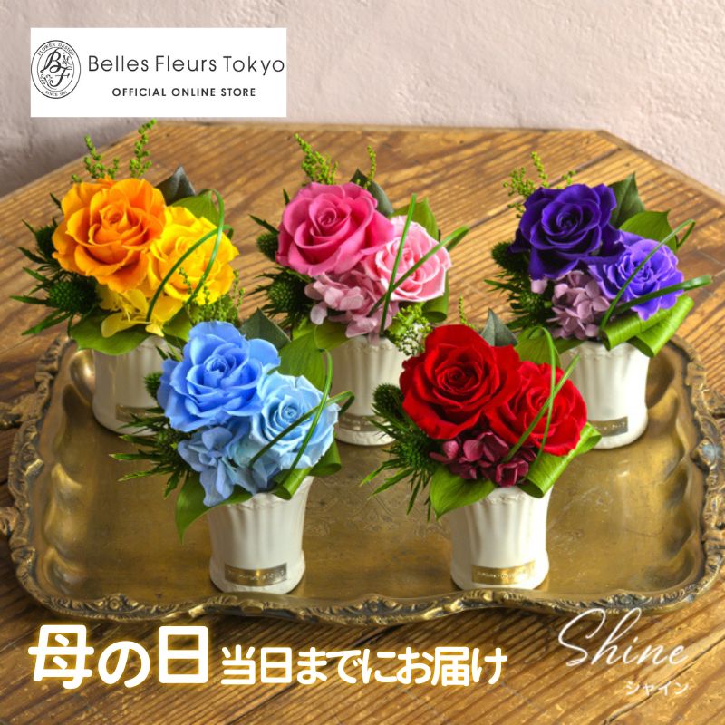 シャイン 花 お花 プリザーブドフラワー ギフト プレゼント お祝い 誕生日 お供え アレンジ インテリア 東京都 墨田区【パープル】
