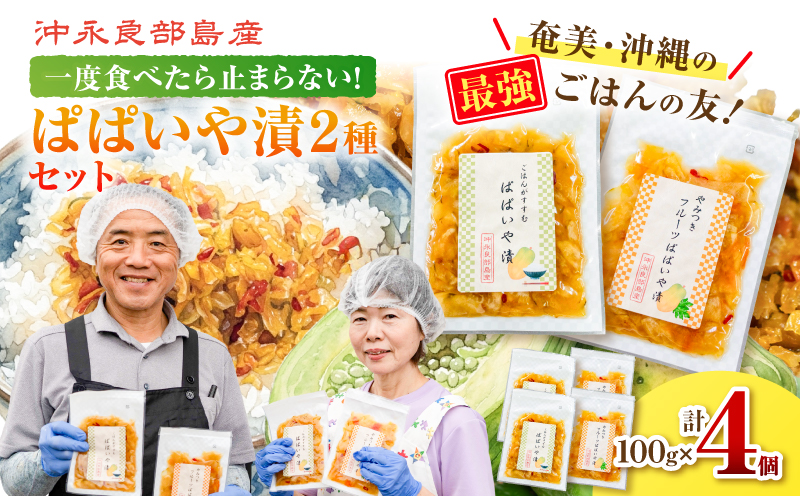 一度食べたら止まらない！沖永良部島産のぱぱいや漬2種セット（2種 各2個）　W070-003-04