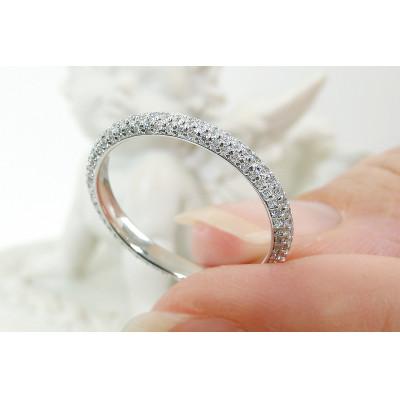 ふるさと納税 昭和町 Pt950 ダイヤモンド パヴェ フルエタニティ リング 【0.6ct】　13号 |  | 02