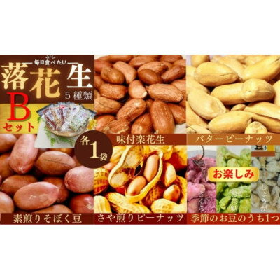 【ふるさと納税】毎日食べたい落花生セット(5袋)B【配送不可地域：離島・沖縄県】【1145497】