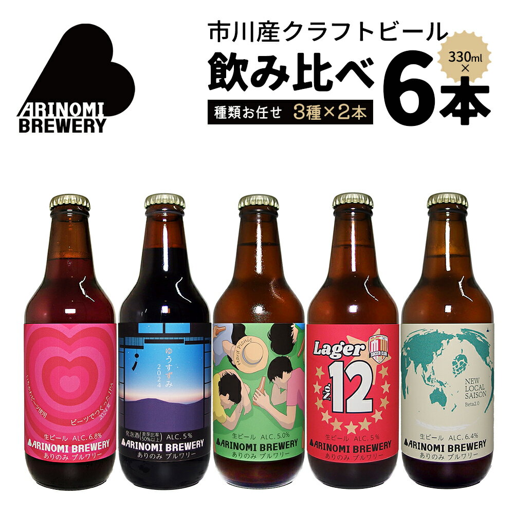 【ふるさと納税】市川市初のビール工場『ありのみブルワリー』クラフトビール飲み比べセット【12203-0272】 クラフトビール 地ビール ブルワリー 酒 BBQ キャンプ 宅飲み 千葉県 市川市 送料無料 ギフト プレゼント 贈り物 お祝い