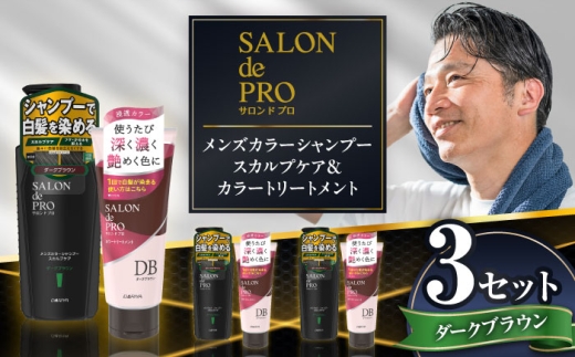ダリヤ サロンドプロ メンズカラーシャンプー・カラートリートメント 各3個セット【ダークブラウン】 / 稲沢市 / 日興商事株式会社 [BMBK009-01]