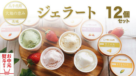 【お中元熨斗付き】 ジェラート 12個セット 食べ比べ 大地の恵み アイス