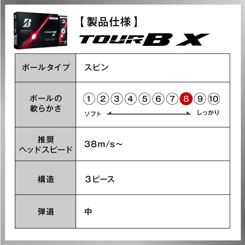 【2026年モデル】ゴルフボール ブリヂストン TOUR B X ホワイト / 18ダース