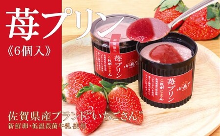 佐賀県産ブランド“いちごさん”100％使用 苺プリン６個入 080-F169