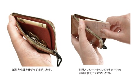 VanNuys 薄型　L型ファスナーウォレット ファッション小物 財布 普段使い キャメル ブラック 黒 日本製 シュリンクレザー  ビンテージキャメル