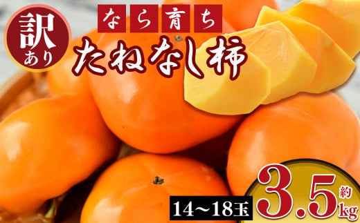 【 令和7年分 先行予約 】【なら育ち】たねなし柿　訳アリ　約3.5kg(14玉～18玉） | フルーツ 果物 くだもの 柿 かき カキ 奈良県 五條市