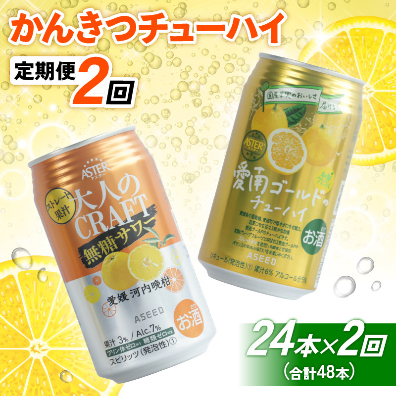 
かんきつチューハイ 定期便 2回×24本 計48本 350ml 愛南ゴールドのチューハイ 大人のCRAFT無糖 サワー 飲み比べセット 父の日 母の日 敬老の日 プレゼント 宅飲み お家時間 チューハイ 詰め合わせ 柑橘 酒 アルコール 無糖 酎ハイ クラフトサワー 河内晩柑 果実 フルーツ 愛南ゴールド 贈答 贈り物 ギフト 柑橘 果汁アシード アスター 缶 愛媛県 愛南町 Yショップ西海
