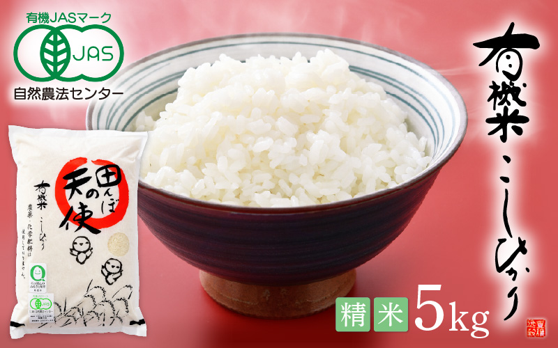 令和7年産 有機JAS 米 越前コシヒカリ 5kg 福井県産【精米】【有機栽培 JAS認証 人気品種 こしひかり 5キロ】 [e10-c006]