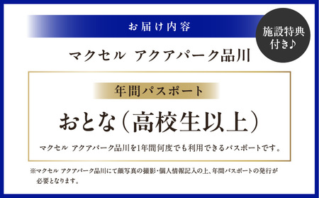 マクセル アクアパーク品川 年間パスポート おとな(高校生以上)