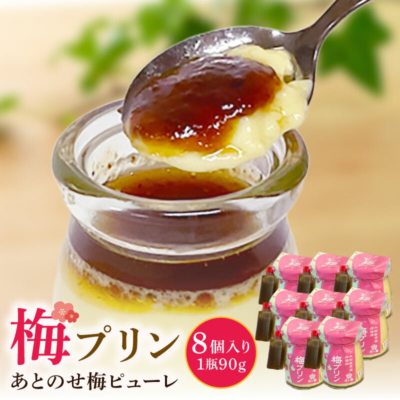 【ふるさと納税】 梅プリン 90g×8個入り 自家製プリン スイーツ 洋菓子 デザート お菓子 おかし おやつ デザート ギフト プレゼント 贈り物 プリン ぷりん 梅 うめ 大和高原産 なめらか 卵 たまご 甘い 特製 梅ピューレ 株式会社 小谷商店 月ヶ瀬 奈良県 奈良市 なら