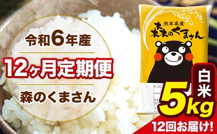 
            令和6年産 森のくまさん 白米 5kg 5kg×1袋 計12回お届け 《お申し込み月の翌月から出荷開始》 お米 こめ 熊本県産 ご飯 備蓄
          