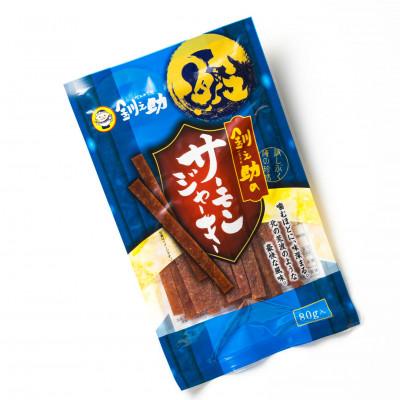 ふるさと納税 釧路町 北海道産の鮭のみ使用したサーモンジャーキー＜プレーン＞80g×2個 お酒やビールのおつまみに最適 |  | 01