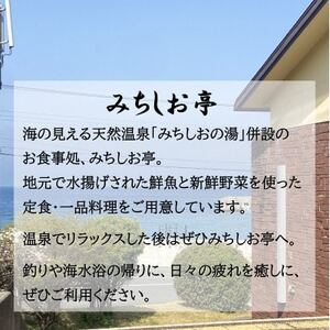 温泉館「海の里」みちしおの湯の食事処「みちしお亭」で使える食事券3,000円分【1618648】