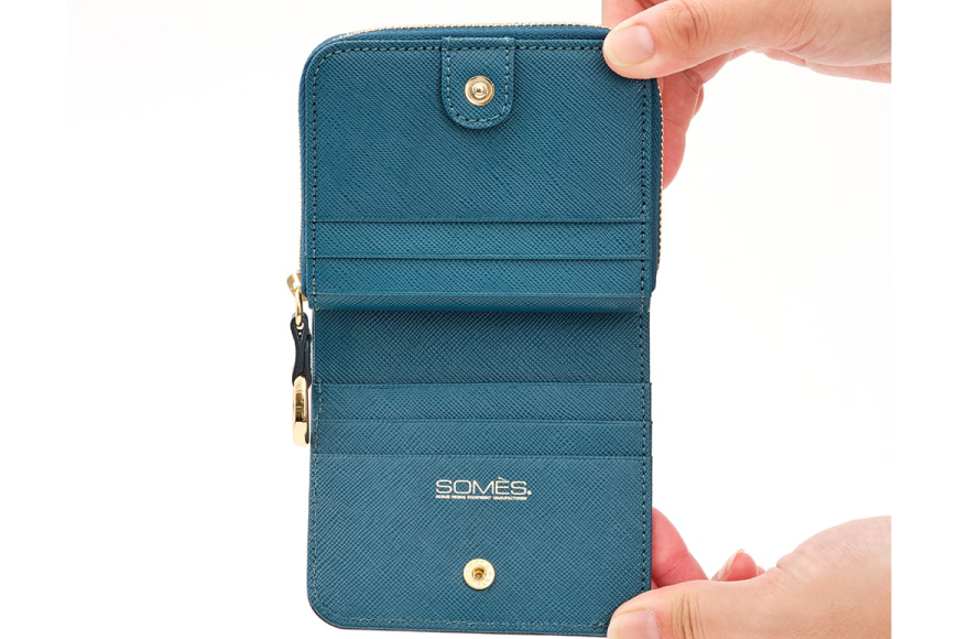 SOMES 二つ折り財布 （ブルー）PT-75 [ソメスサドル 北海道 砂川市 12260815-b] ソメス 財布 レディース 二つ折り 二つ折 2つ折り 本革 革 革製品 レザー ウォレット サイ