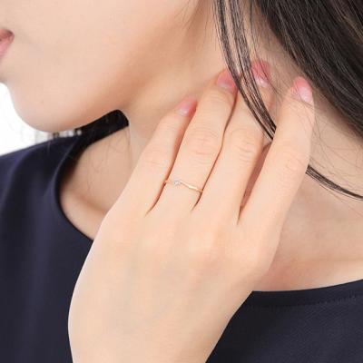 ふるさと納税 甲府市 細身、0.04ct　ウェーブライン　K10YG　一粒ダイヤ　リング　R951DI-Y2 |  | 02