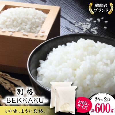 ふるさと納税 養父市 お試し!令和8年産〈先行受付〉9月より順次発送【蛇紋岩ブランド　別格米】計600g(2合×2袋)