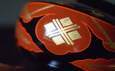 【伝統工芸品】【秀衡塗】「煮物椀（雲紋・黒内古代朱）」3客 【ocy915-koda-kum-3】